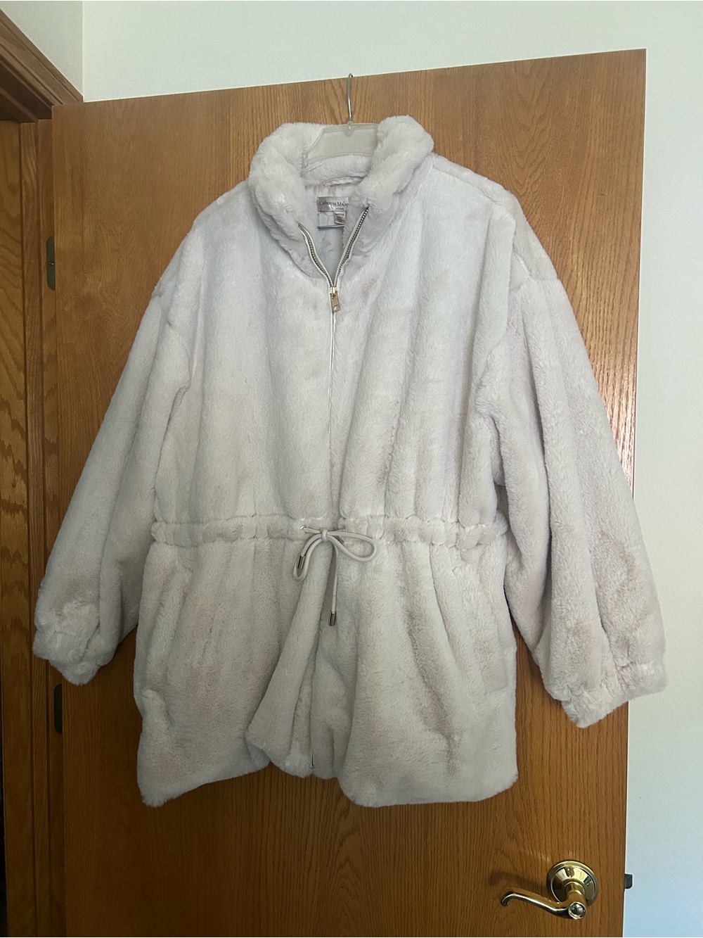 Plus Size Catherine Malandrino Long Sleeve Faux Fur Jacket
